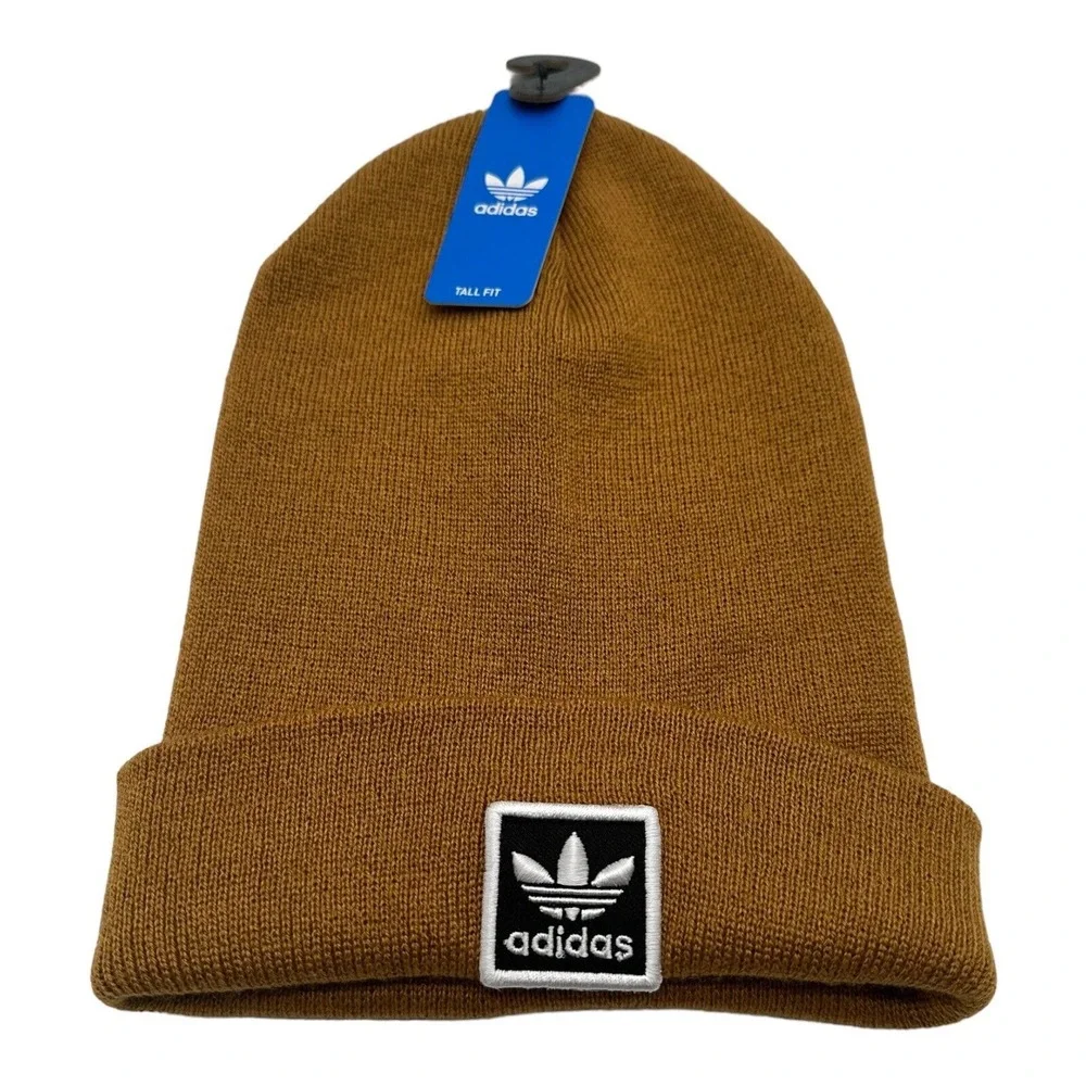 NWT Adidas Tall Fit‎ Unisex Utility Cuffed Beige Knit Beanie Hat Cap Winter OSFA